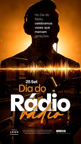 DIA DO RÁDIO 25 DE SETEMBRO SOCIAL MEDIA PSD EDITÁVEL STORY 1