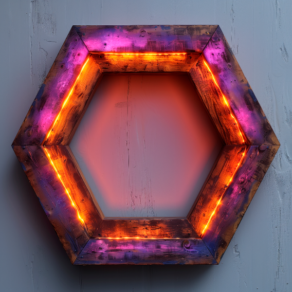 ELEMENTO DE MADEIRA COM LUZES EM 3D | IMAGEM