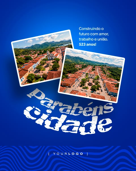 POST ANIVERSÁRIO DA CIDADE AZUL PSD EDITÁVEL
