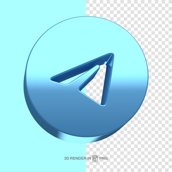 ELEMENTO 3D RENDER TELEGRAM ALTA DEFINIÇÃO