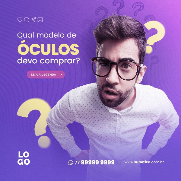 QUAL MODELO DE OCULOS | SOCIAL MEDIA - ÓTICA