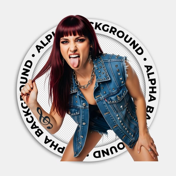 CANTORA DE ROCK COM BLUSA JEANS E UMA CORRENTE NO PESCOÇO 02