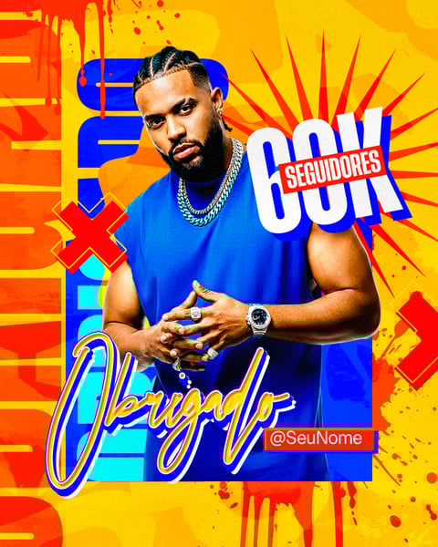 Flyer Agradecimento Seguidores PSD Editável