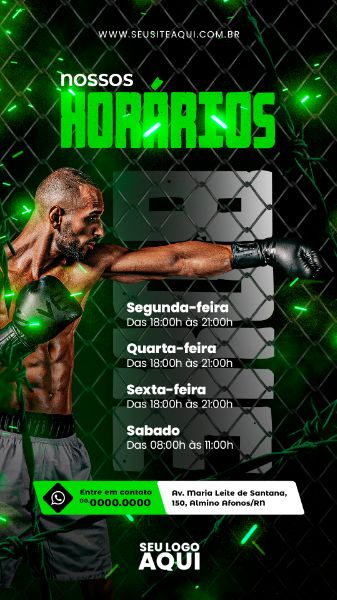 STORY - AULAS DE BOXE | ESPORTE | LUTA | PSD EDITÁVEL