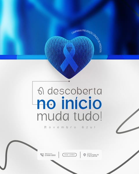 NOVEMBRO AZUL CAMPANHA PREVENÇÃO CÂNCER DE PRÓSTATA SOCIAL MEDIA PSD EDITÁVEL 1