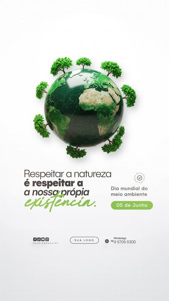 05 DE JUNHO - DIA MUNDIAL DO MEIO AMBIENTE SOCIAL MEDIA PSD EDITÁVEL