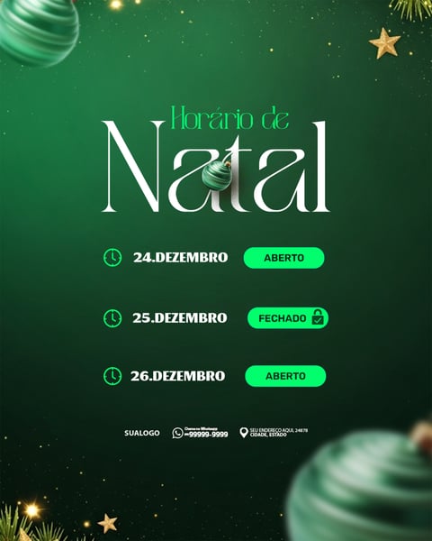 ATENÇÃO HORÁRIO ESPECIAL DE NATAL 5