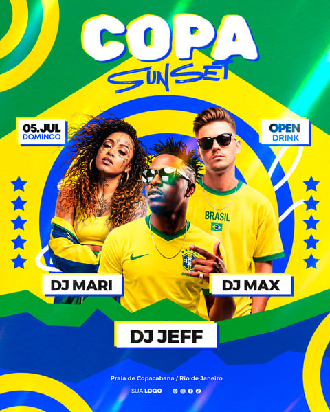 COPA DO MUNDO EVENTO SHOW NA PRAIA BRASIL X NORUEGA JOGO FUTEBOL DJ FESTA