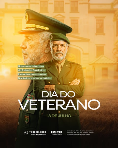 DIA DO VETERANO DO EXÉRCITO BRASILEIRO 18 DE JULHO SOCIAL MEDIA PSD EDITÁVEL 1