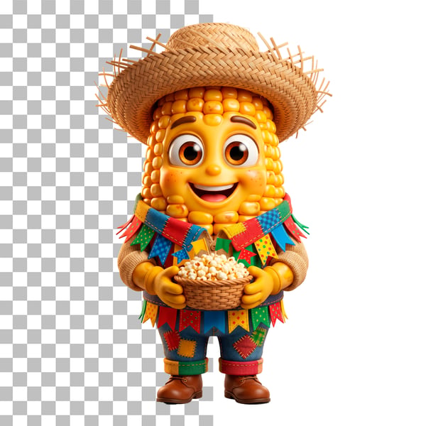 PERSONAGEM MILHO ROUPA DE SÃO JOÃO PSD EDITÁVEL