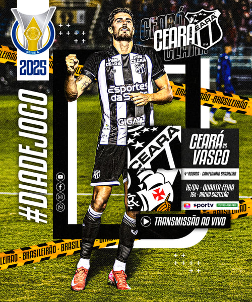 FLYER ESPORTIVO FUTEBOL CAMPEONATO BRASILEIRO DIA DE JOGO CEARÁ