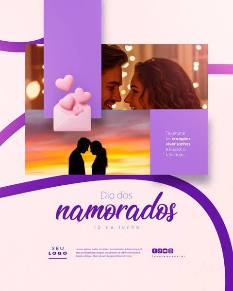 DIA DOS NAMORADOS 12 DE JUNHO SOCIAL MEDIA FEED EDITÁVEL