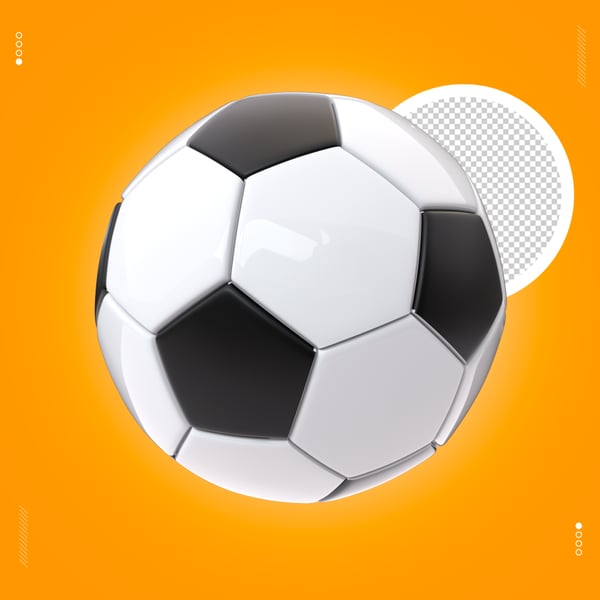 Bola de Futebol Estilo 3D para composição PSD Editável