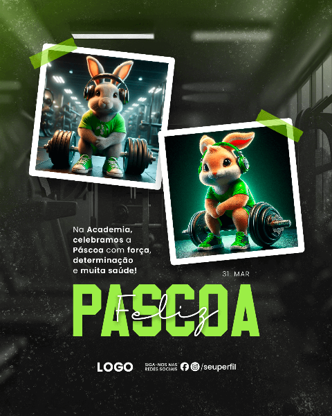 PÁSCOA 31 DE MARÇO - SOCIAL MEDIA PARA ACADEMIA