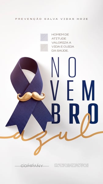 NOVEMBRO AZUL CAMPANHA DE SAÚDE DO HOMEM SOCIAL MEDIA FLYER PSD EDITÁVEL STORY