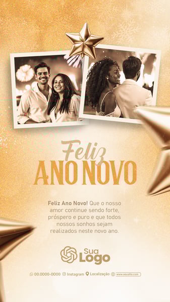 SOCIAL MEDIA FELIZ ANO NOVO, REVEILLON, BOAS FESTAS, STORY 1