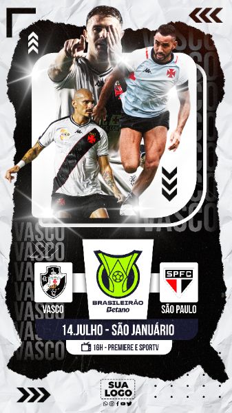 FLYER ESPORTIVO BRASILEIRÃO DIA DE JOGO VASCO STORIES