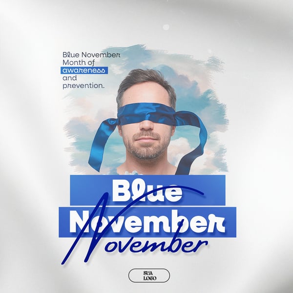 BLUE NOVEMBER PROSTATE CANCER PREVENTION AWARENESS MONTH EDITABLE PSD
