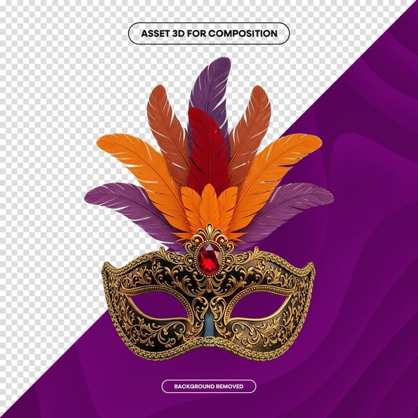 MÁSCARA DE CARNAVAL FESTA BRASIL PNG COMPOSIÇÃO 70 EDITADO