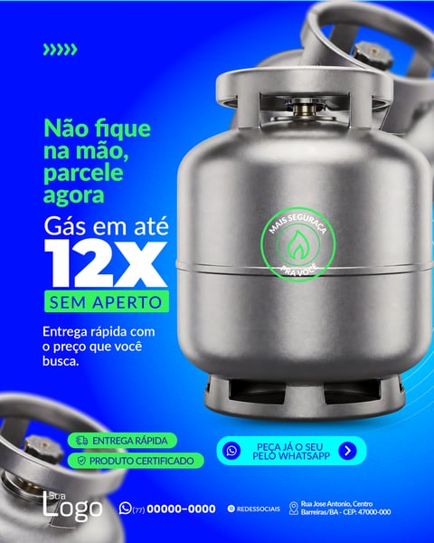 SOCIAL MEDIA DISTRIBUIDOR DE GÁS PSD EDITÁVEL 3