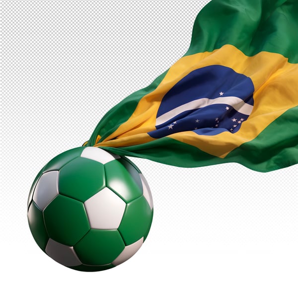Bandeira do brasil com bola