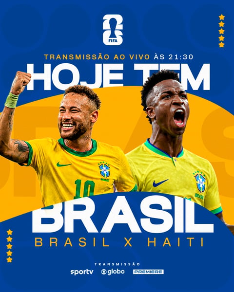 BRASIL X HAITI COPA DO MUNDO NEYMAR E VINI JR PSD EDITÁVEL