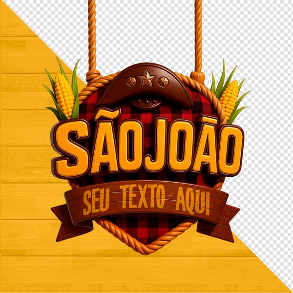 SELO 3D SÃO JOÃO SEM FUNDO PNG TRANSPARENTE 03