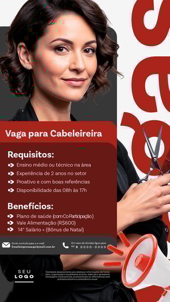 RECRUTAMENTO EMPREGO TEMOS VAGAS ABERTAS CONTRATAÇÃO STORY SOCIAL MEDIA PSD EDITÁVEL 16