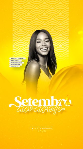 SETEMBRO AMARELO MÊS DE PREVENÇÃO AO SUICÍDIO SOCIAL MEDIA FLYER PSD EDITÁVEL