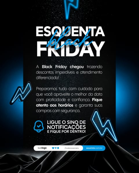 BLACK FRIDAY AVISO COMUNICADO ANÚNCIO SOCIAL MEDIA PSD EDITÁVEL 8