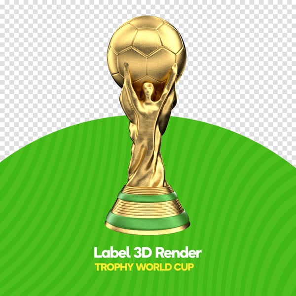 ELEMENTO 3D PNG TROFÉU TAÇA COPA DO MUNDO BRASIL