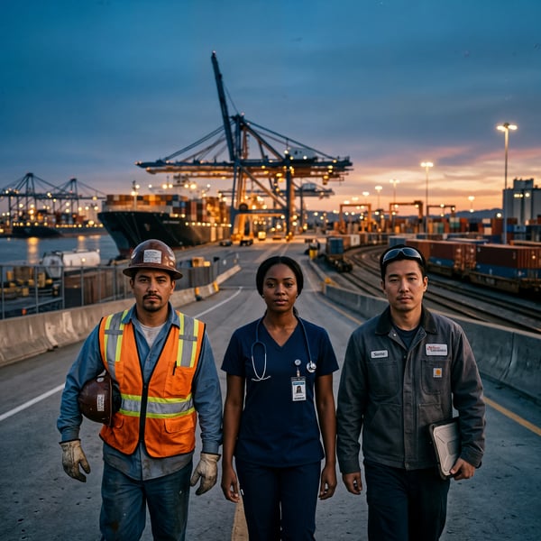 TRABALHADORES DE DIFERENTES ÁREAS DIA DO TRABALHO 1