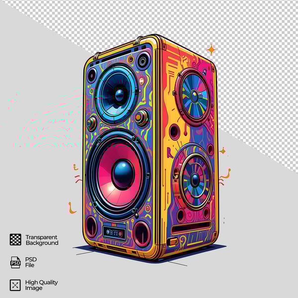 ELEMENTO CAIXA DE SOM PSICODÉLICA PNG 03