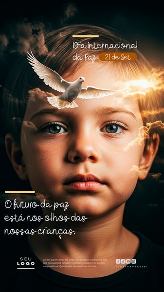 DIA INTERNACIONAL DA PAZ 21 DE SETEMBRO SOCIAL MEDIA PSD EDITÁVEL STORY 2