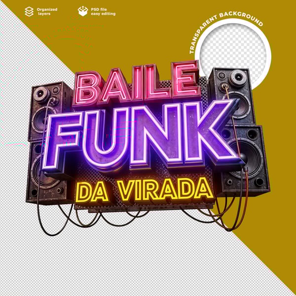 LETRERO BAILE FUNK NEON VIBRANTE COM SOM E EFEITOS DE LUZ PARA EVENTOS NOTURNOS