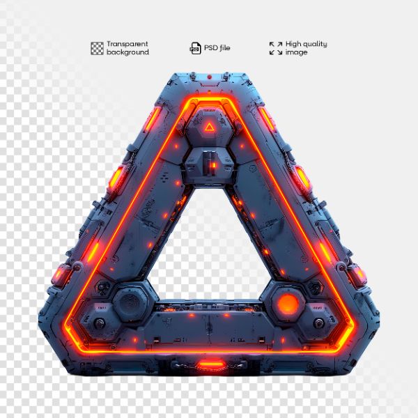 ELEMENTO 3D FUTURISTA | COM LUZES NEON | IMAGEM SEM FUNDO