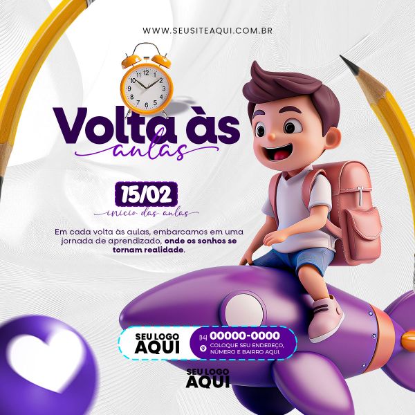 VOLTA ÀS AULAS | MATRÍCULAS ABERTAS | ESCOLA | PSD EDITÁVEL