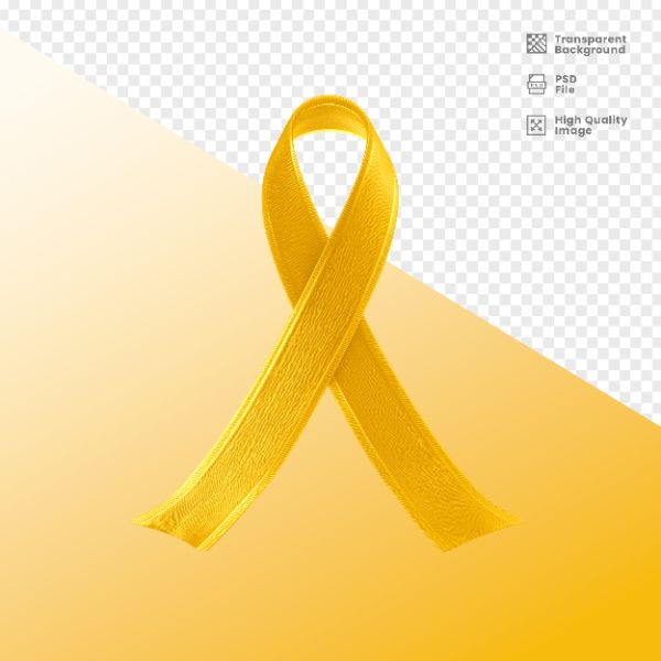 ELEMENTO 3D PARA COMPOSIÇÃO FITA AMARELA LUTA CONTRA O CÂNCER