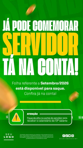TÁ NA CONTA AVISO PAGAMENTO SALÁRIO SERVIDOR STORY SOCIAL MEDIA PSD EDITÁVEL 1