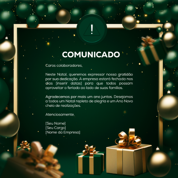 COMUNICADO FERIADO DIA DE NATAL SOCIAL MEDIA FEED