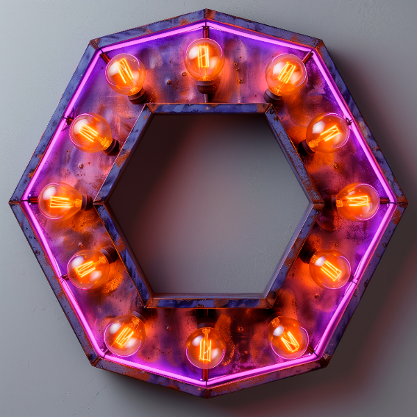 ELEMENTO DE MADEIRA COM LUZES EM 3D | IMAGEM