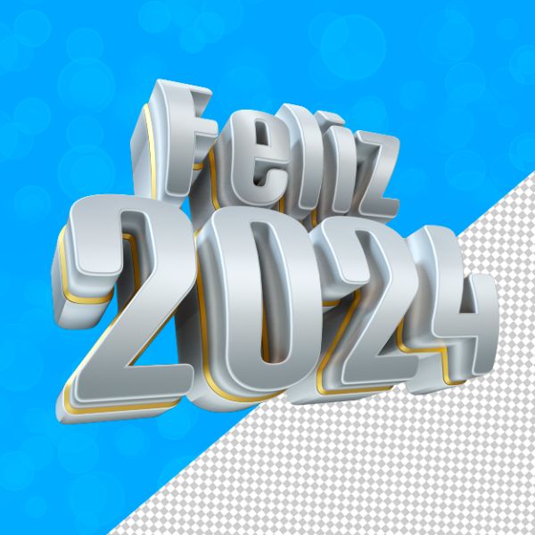 SELO 3D FELIZ ANO NOVO 2024