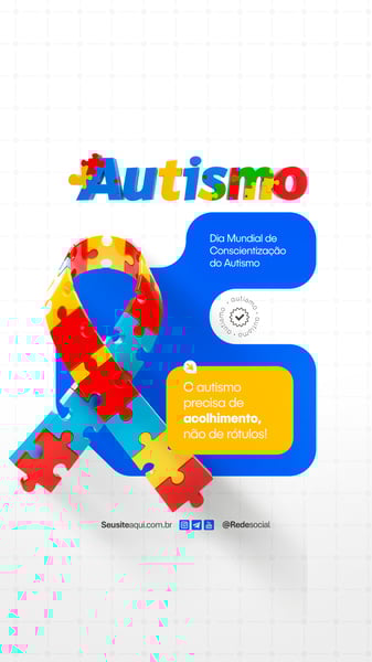 DIA MUNDIAL DE CONSCIENTIZAÇÃO DO AUTISMO 2 DE ABRIL SOCIAL MEDIA PSD EDITÁVEL