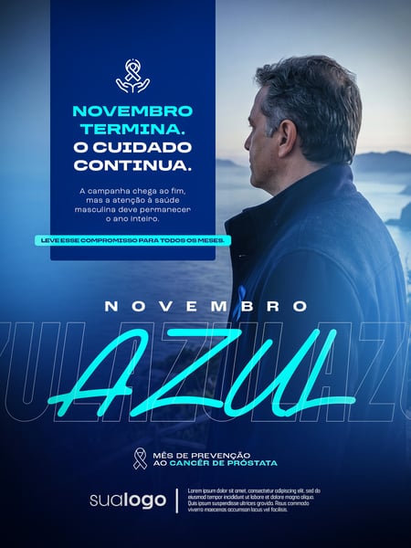 NOVEMBRO AZUL MÊS DE COMBATE AO CÂNCER DE PRÓSTATA SOCIAL MEDIA PSD EDITÁVEL 12