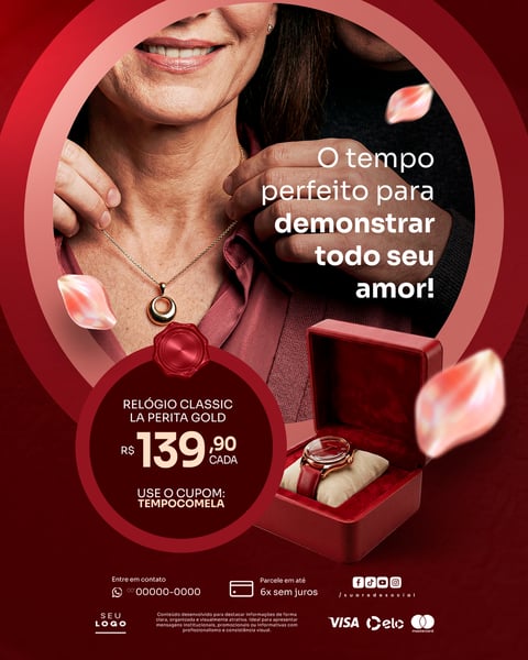 Oferta Relógio Classic Campanha Presente Dia das Mães Social Media PSD Editável