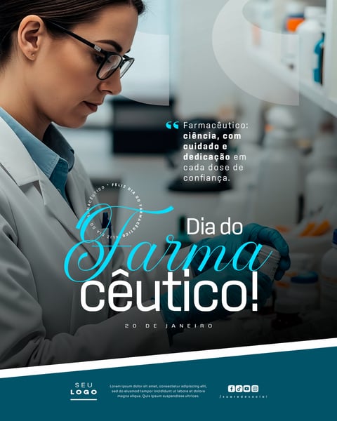 DIA DO FARMACÊUTICO 20 DE JANEIRO SOCIAL MEDIA PSD EDITÁVEL 1