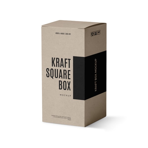 CAIXA EM PAPEL KRAFT PSD EDITÁVEL MOCKUP