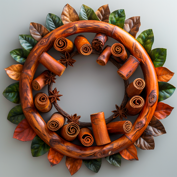 CIRCULO DE MADEIRA COM FLORES