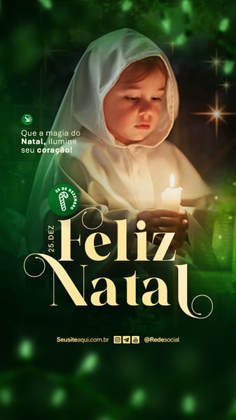 FELIZ NATAL RELIGIOSO 25 DE DEZEMBRO SOCIAL MEDIA PSD EDITÁVEL