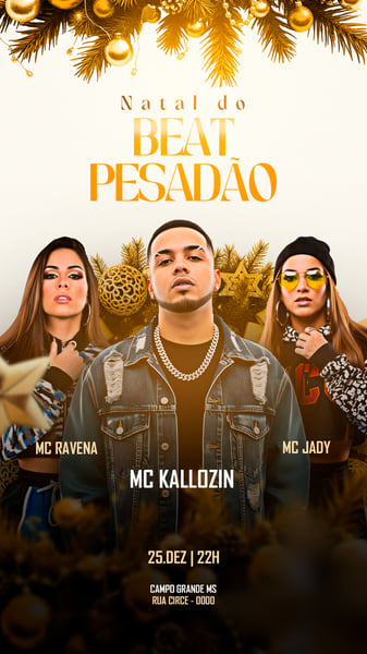 FLYER EVENTO SHOW NATAL DO BEAT PESADÃO PSD STORY 8